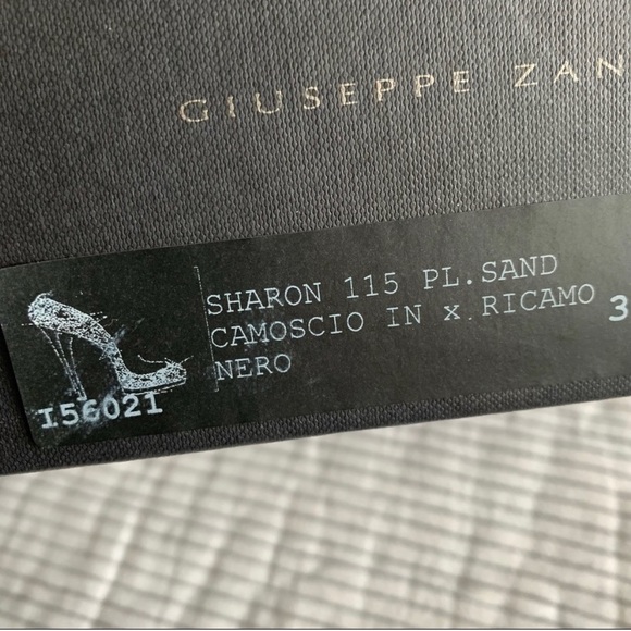 NWT Giuseppe Zanotti Sharon Crystal Embellished Peep Toe Heels Black - Picture 5 of 5